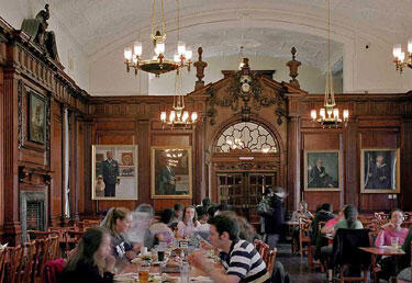 Students eating at Davenport College Dining Hall