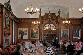 Students eating at Davenport College Dining Hall