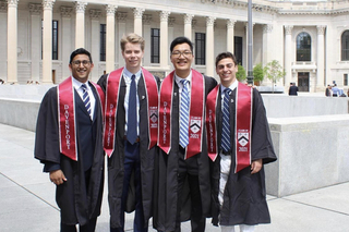 4 people graduating